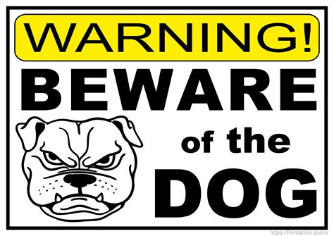 Free Printable Beware Of Dog Sign